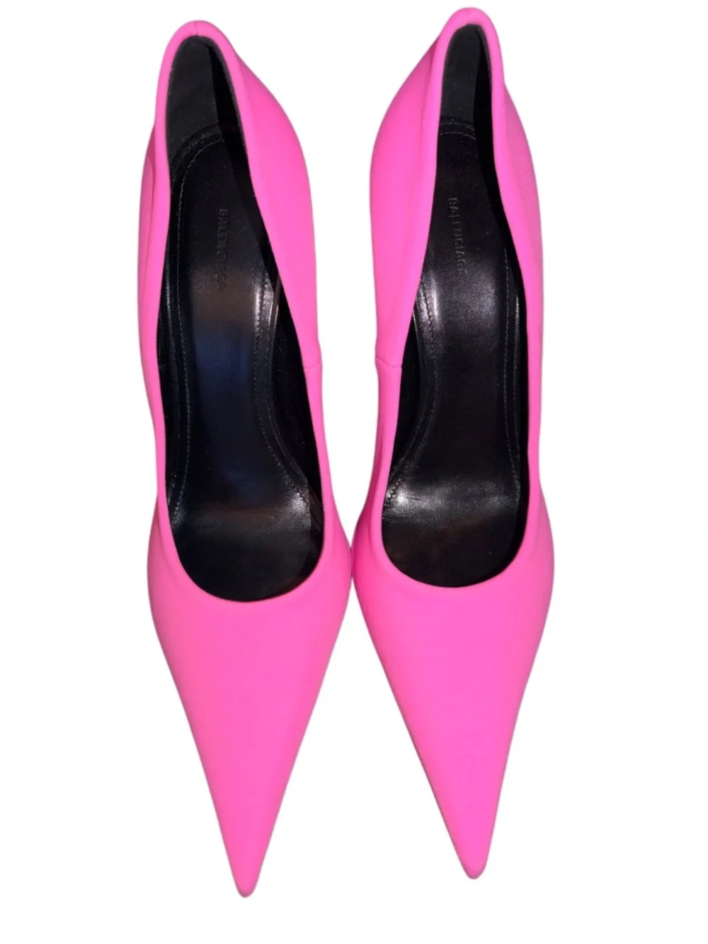 Balenciaga Women's Neon Pink Pointed-Toe High Heel Pumps - Picture 3 of 9